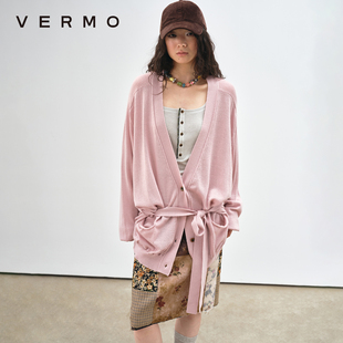 慵懒随意羊毛针织衫 卡胯比例绑带设计 外套 柔软舒适 VERMO