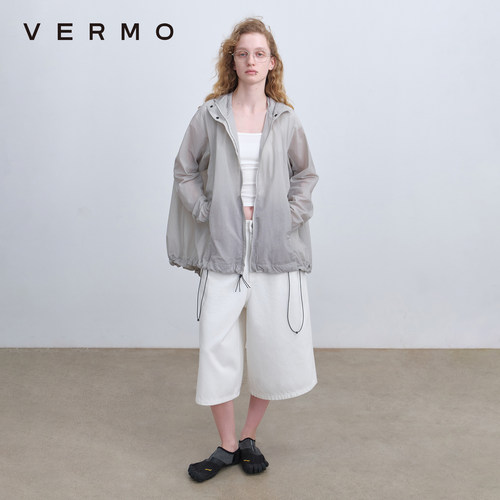 VERMO连帽原纱防晒衣外套