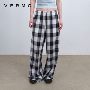轻薄垂坠爽滑透气天丝格纹休闲裤 VERMO 好舒适