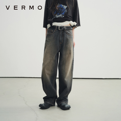 VERMO复古橘灰牛仔裤