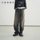 宽松碓脚牛仔裤 VERMO 别致复古洗水做旧橘灰色