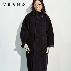 VERMO 复古立体裁剪 轻盈柔软高支全羊毛 茧形手工双面呢大衣外套