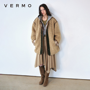 复古拼色柔软宽松有型保暖外套 羊毛摇粒绒 VERMO 羊粪蛋