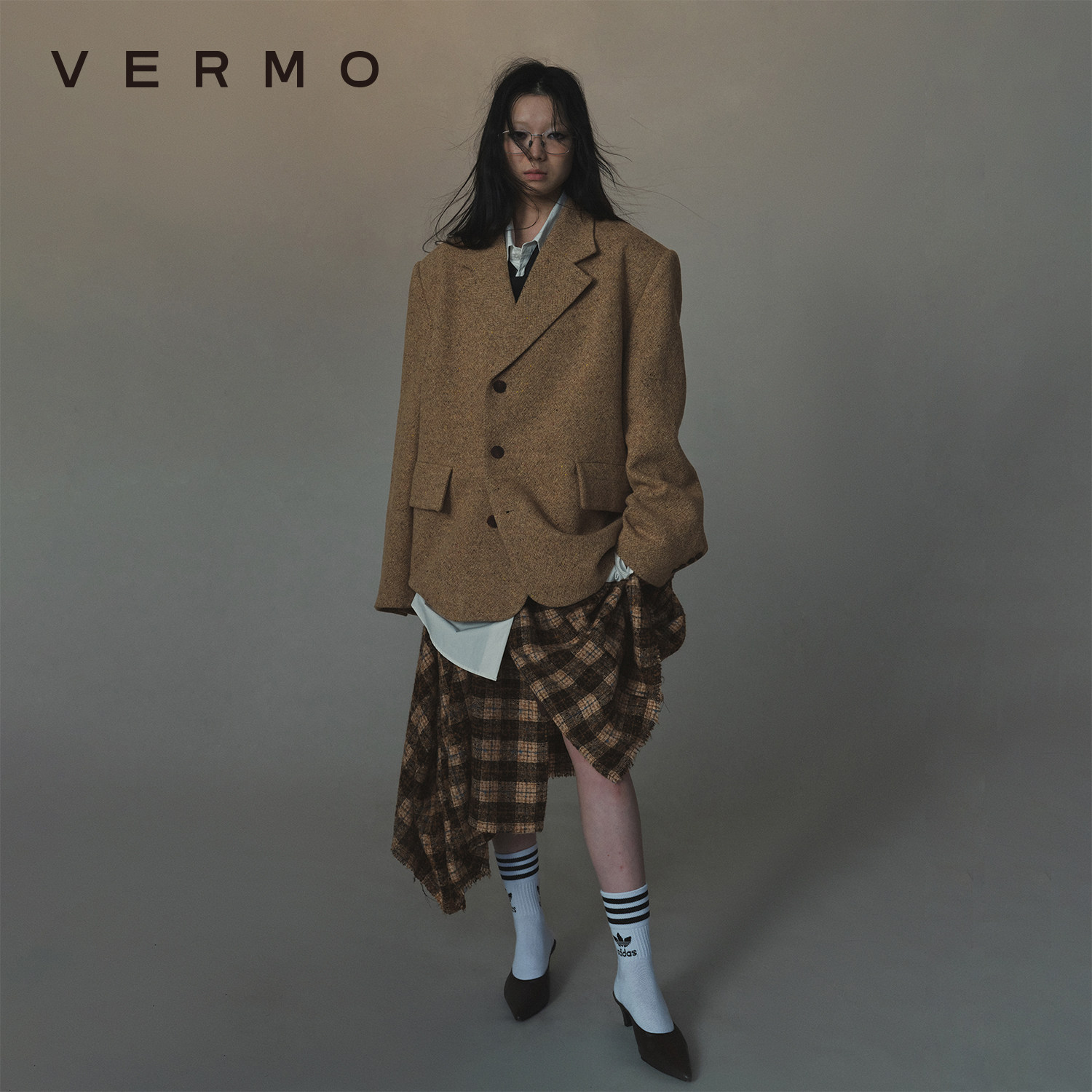 VERMO绵羊毛正方廓形西服