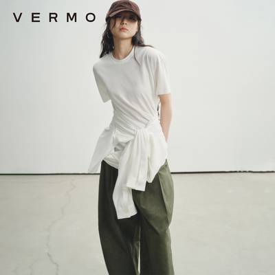VERMO扭转和连接假两件上衣