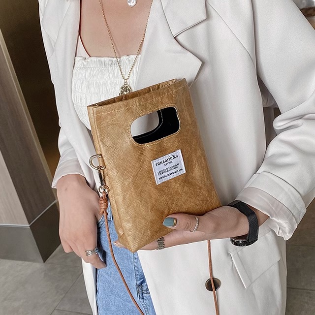 欧美杜邦纸小包包女2025新款高级感百搭手机包可爱洋气斜挎包包女