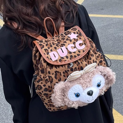 百搭可爱卡通雪莉玫毛绒背包