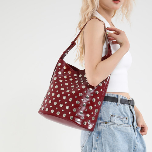 摇滚机车风水桶包辣妹个性单肩包