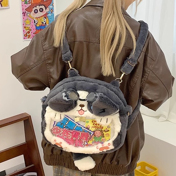 痛包可爱毛绒绒包包女