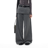 N·MORE设计师品牌 雅灰裙式 阔腿裤