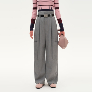饰腰带双贴袋羊毛长裤 解构装 秋冬 N·MORE设计师品牌
