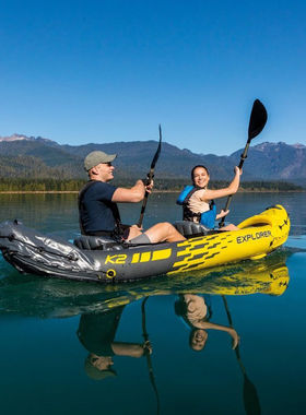 KAYAK加厚单双人皮划艇充气船冲锋舟钓鱼船加厚橡皮艇折叠独木舟