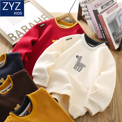 男童冬款本命年加绒卫衣保暖洋气