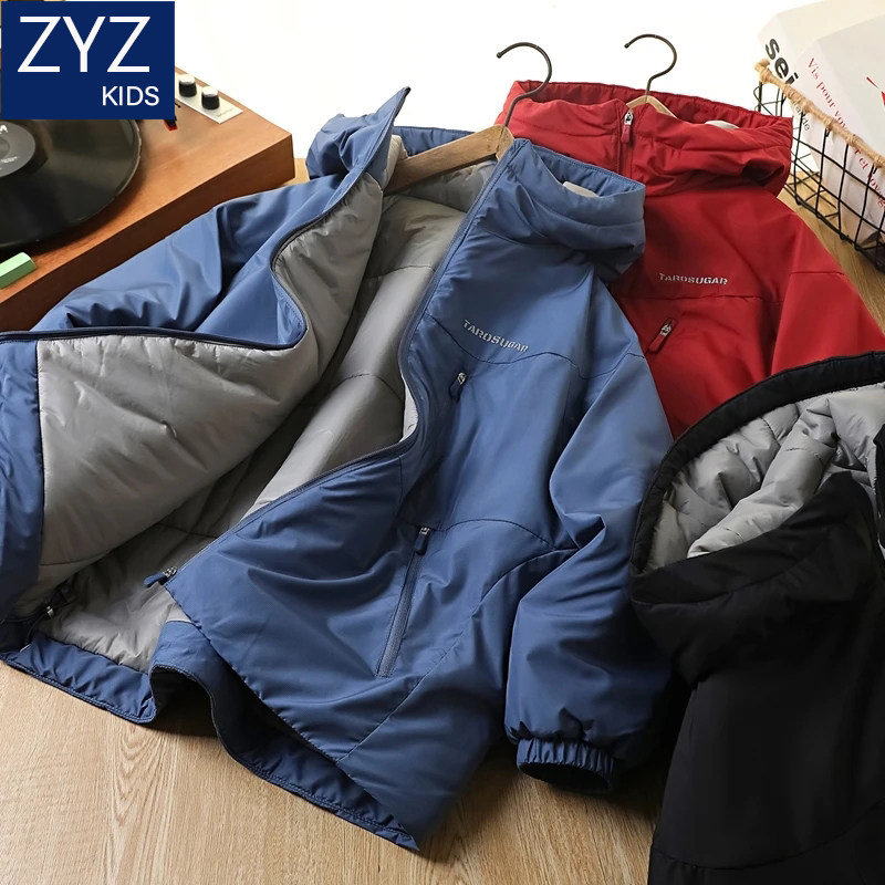 男童冬装加厚棉服保暖大豆棉外套