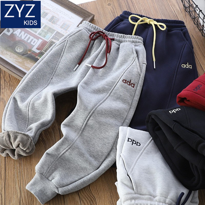 男童冬款加绒裤子洋气束脚保暖潮