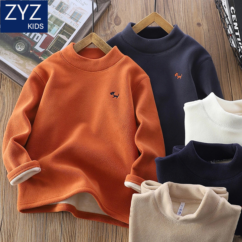 男童冬装双面绒打底衫加厚保暖潮