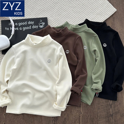 男童秋冬A类半高领防风保暖打底