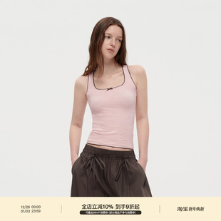 显瘦肌理感背心吊带 撞色蝴蝶结 PUKI「yigenana同款 」原创基础款