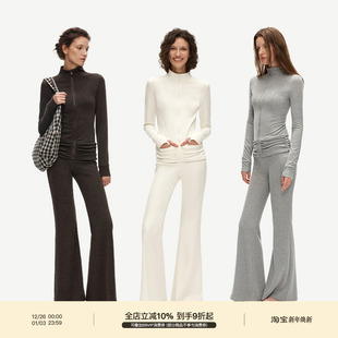 PUKI「显瘦2.0」立体裁剪收腰显瘦褶皱立领运动上衣休闲套装