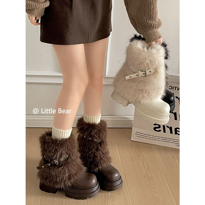小熊出走复千禧辣妹小个子雪地靴