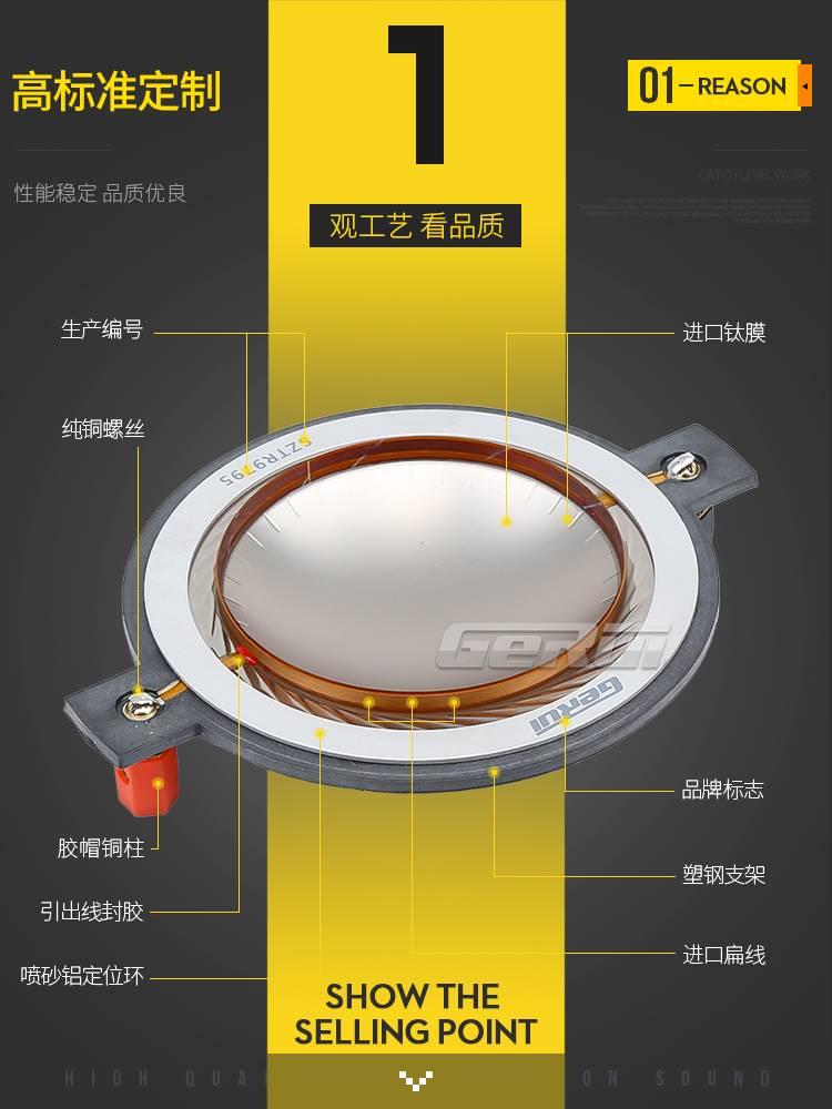 高端进口钛膜75芯高音音圈扬声器74.5喇叭大功率复合膜线圈753ZT