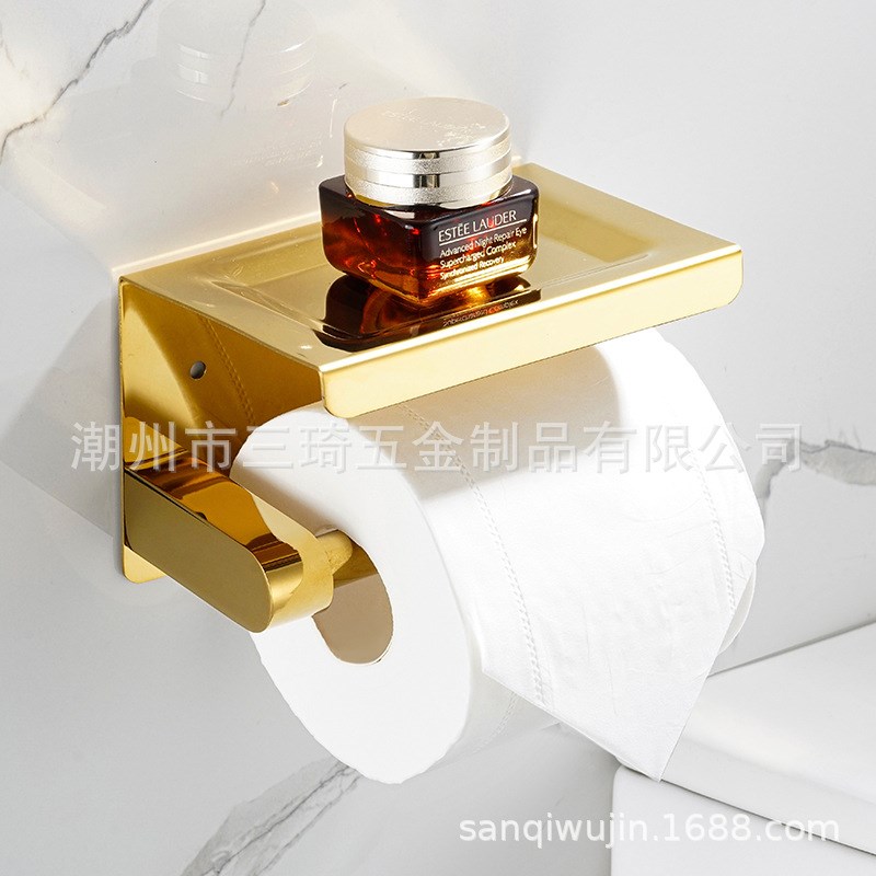 跨境304不锈钢免打孔酒店宾馆工程纸巾架卫生间手机架厕纸置物架