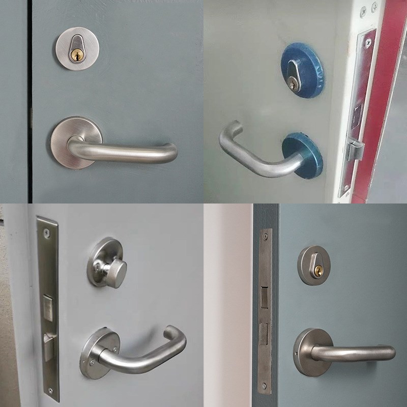 304不锈钢 防火门锁 全套通用型消防门锁通道锁锁体锁芯把手