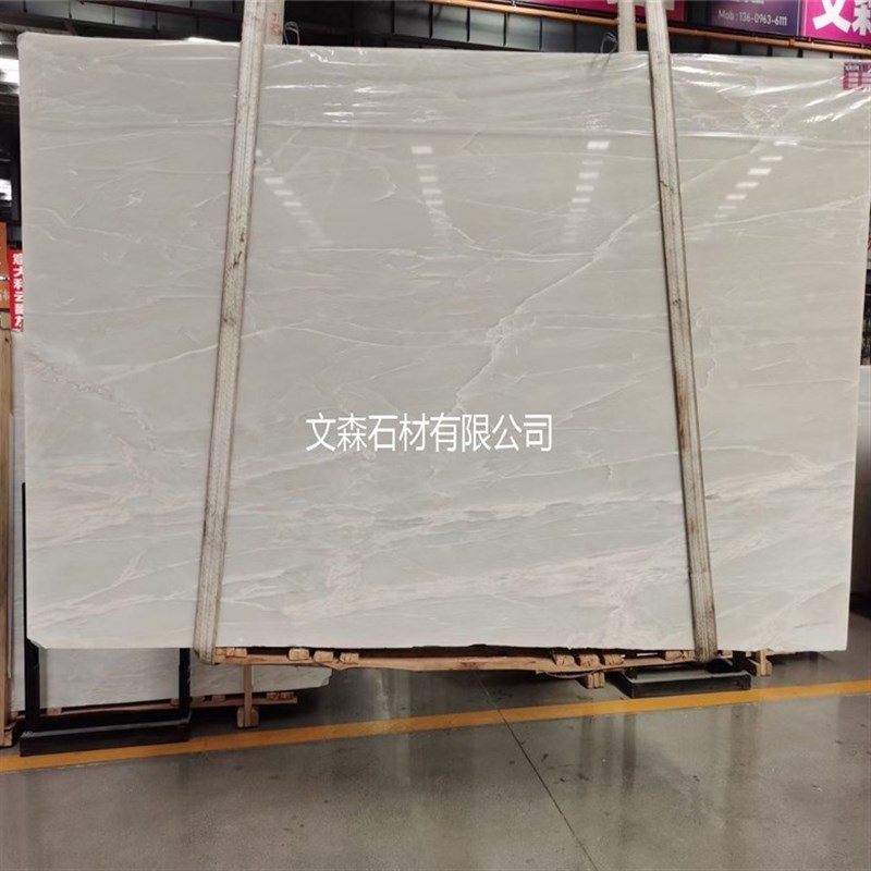轻奢大理石卡里冰玉透光玉石楼梯板踏步石厨柜台面板白冰玉