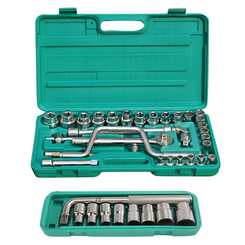 5042304不锈钢盒装套筒扳手白钢六角梅花1/2方盒装套筒扳手