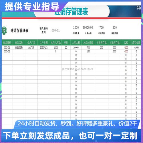 原创设计进销存管理表EXCEL表格WPS系统定制