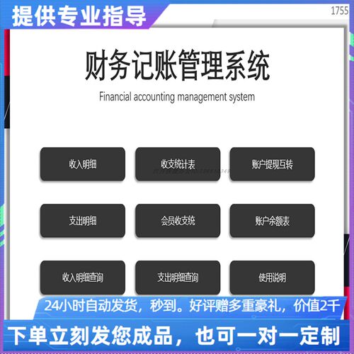 原创设计财务记账管理EXCEL表格WPS系统定制