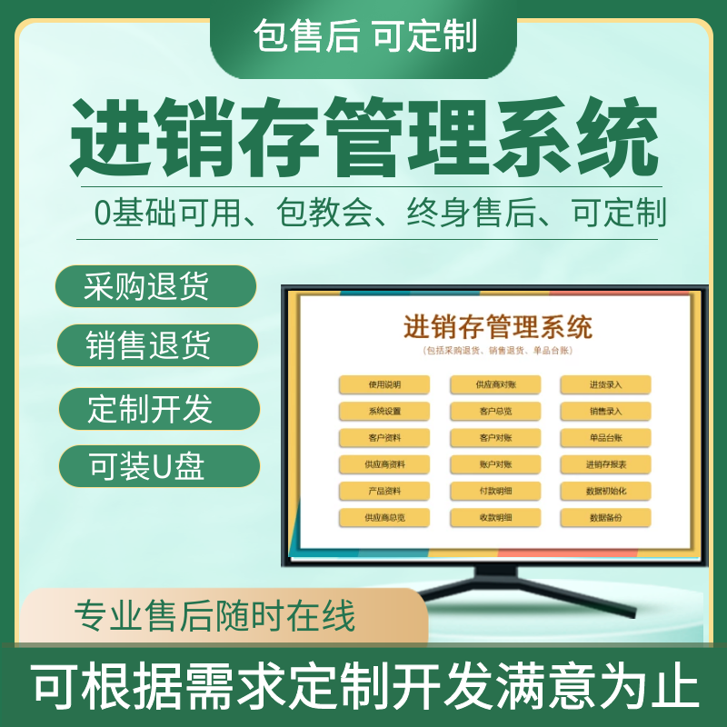 原创进销存管理系统采购和销售退货EXCEL表格定制