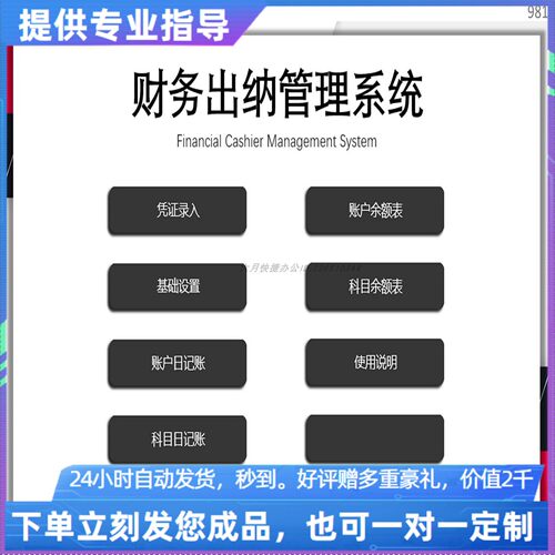 原创设计财务出纳管理系统EXCEL表格WPS系统定制