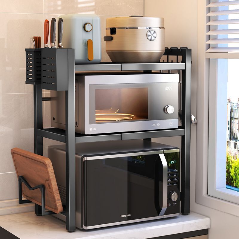 苏泊尔有太加粗台面厨房置物架微波炉架子二三层伸缩桌面电饭煲烤