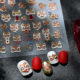 好狮发生烫金浮雕美甲贴纸新年新款 醒狮狮头指尖小图案背胶贴纸