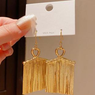 欧美风夸张高级感长款 耳饰 流苏耳钩款 耳环小众独特设计感轻奢个性