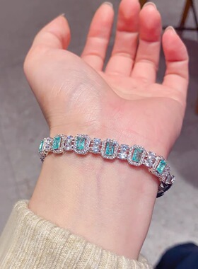 2026新款小众轻奢多巴胺彩色锆石手链女铜合金精致满钻高级感手串