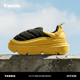 亚束棉鞋男士外穿防水厚底加绒保暖棉拖鞋女增高居家室内棉拖冬季