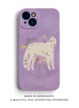 萌宠~iPhone16promax苹果14小狗紫色mate60华为p70小众女红k可爱nova13适用小米15荣耀200vivoS19菲林手机壳