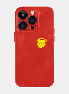 可爱笑脸小太阳适用iPhone17promax苹果15小米14新款mate60华为p80nova13荣耀200菲林手机壳opporenovivox100