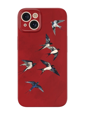 春燕~原创红色iPhone15promax苹果13菲林手机nova12壳华为mate60/p70红米k适用oppo小米14荣耀90全包vivoS18