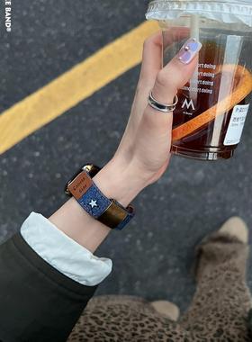 Iamyee Star牛仔表带适用于Applewatch456代Ses7S8S9S10Iwatch表