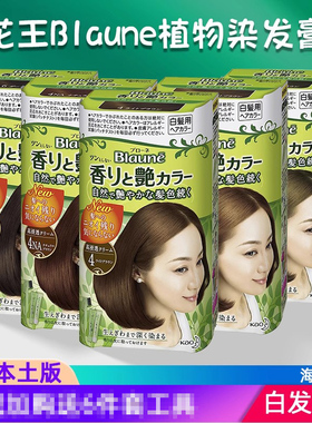 正品原装KAO/花王Blaune白发专用染发剂膏植物配方遮盖白发黑色
