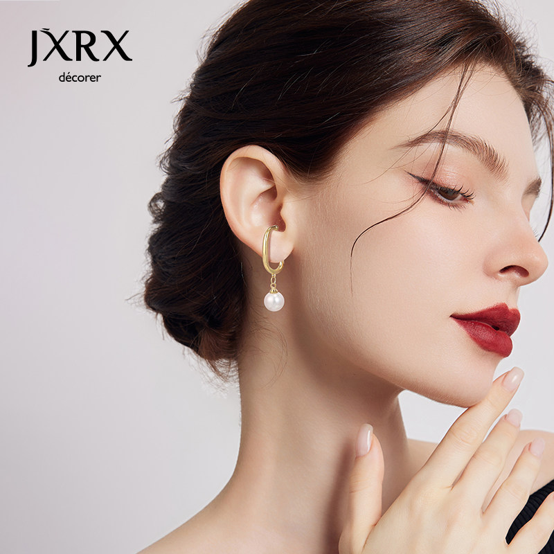 JXRX金色流苏珍珠耳夹无耳洞女法式秋冬耳挂不对称耳骨夹耳环耳饰,饰品/流行首饰/时尚饰品新,耳环,淘宝优惠券,粉丝福利购,淘宝优惠卷