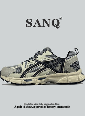 外贸稀缺运动鞋男秋季网布面厚底阿甘老爹鞋透气减震美式复古男鞋