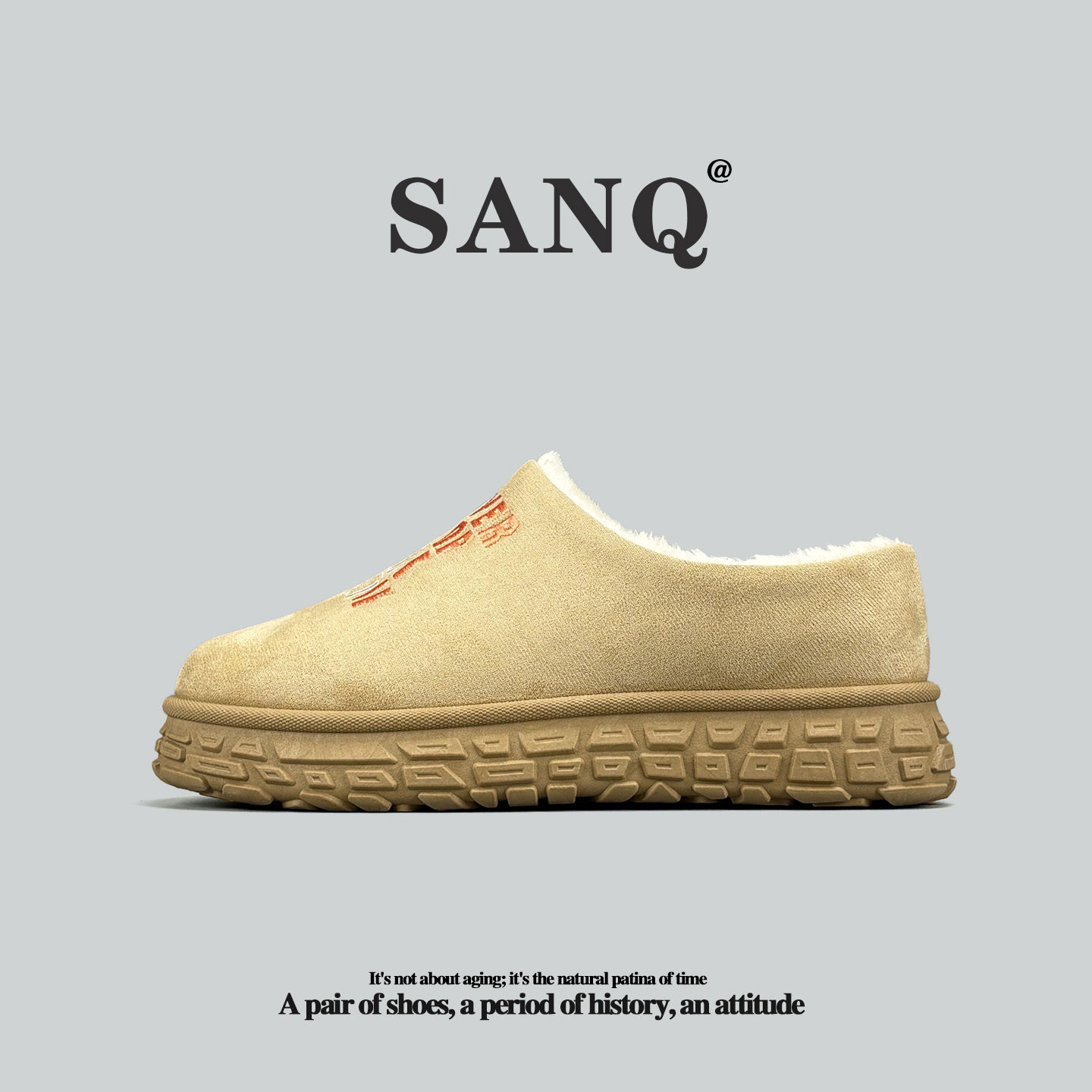 美国外贸棉鞋加绒加厚勃肯半拖鞋