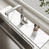 硅藻泥水龙头厨房台面沥水垫长条洗漱台吸水条洗手台吸水垫窄可裁