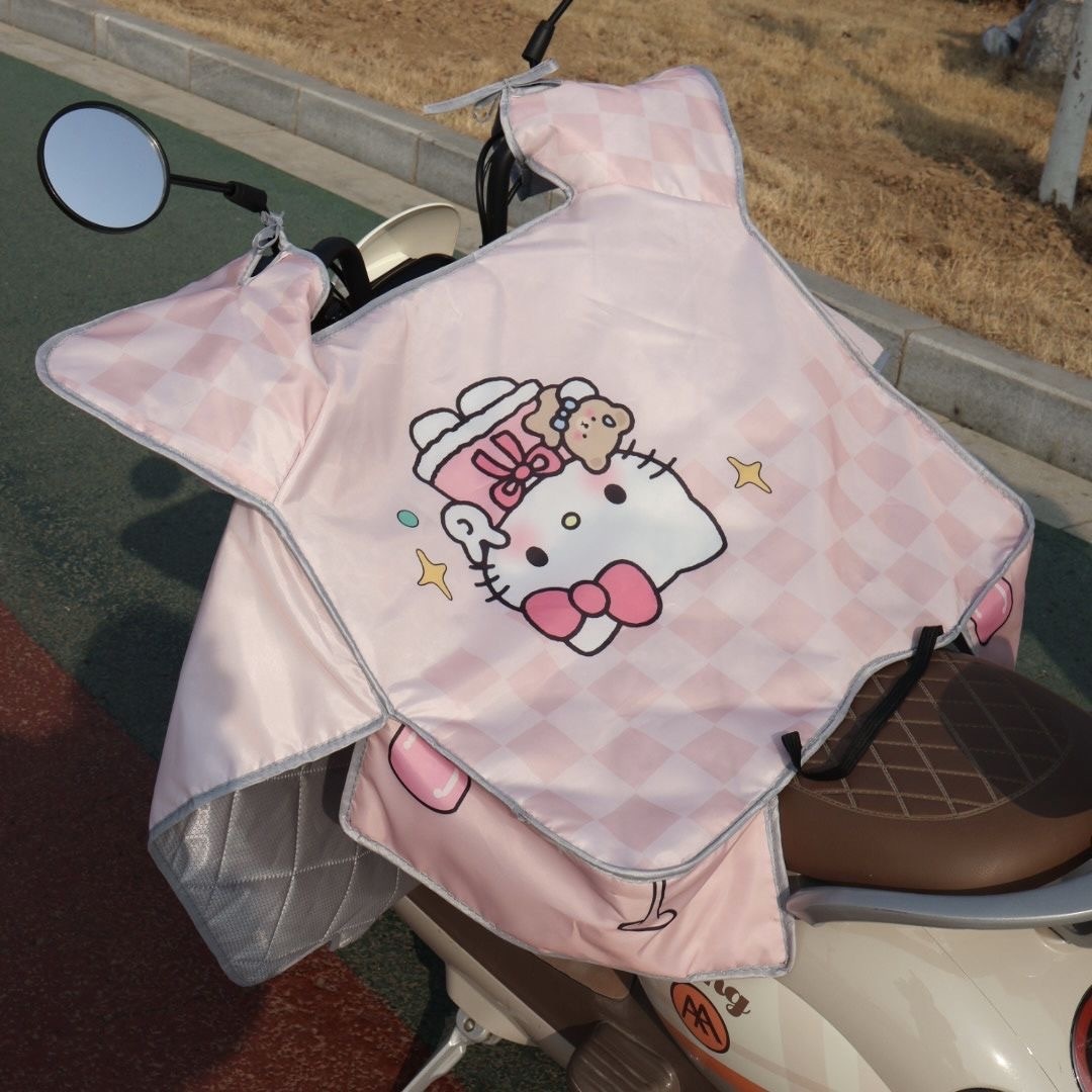 季电动车挡风遮阳被防雨隔热护肩图案带兜摩托车防风罩防水卡通