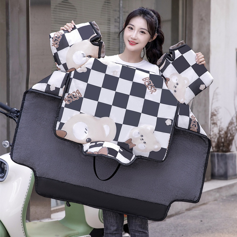 新款电动车挡风被冬季加绒加厚秋冬款防寒三轮车电瓶车防风挡风罩