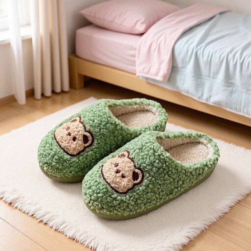 保暖毛毛绒棉拖鞋女冬季防滑室内2022年新款办公室包头半拖